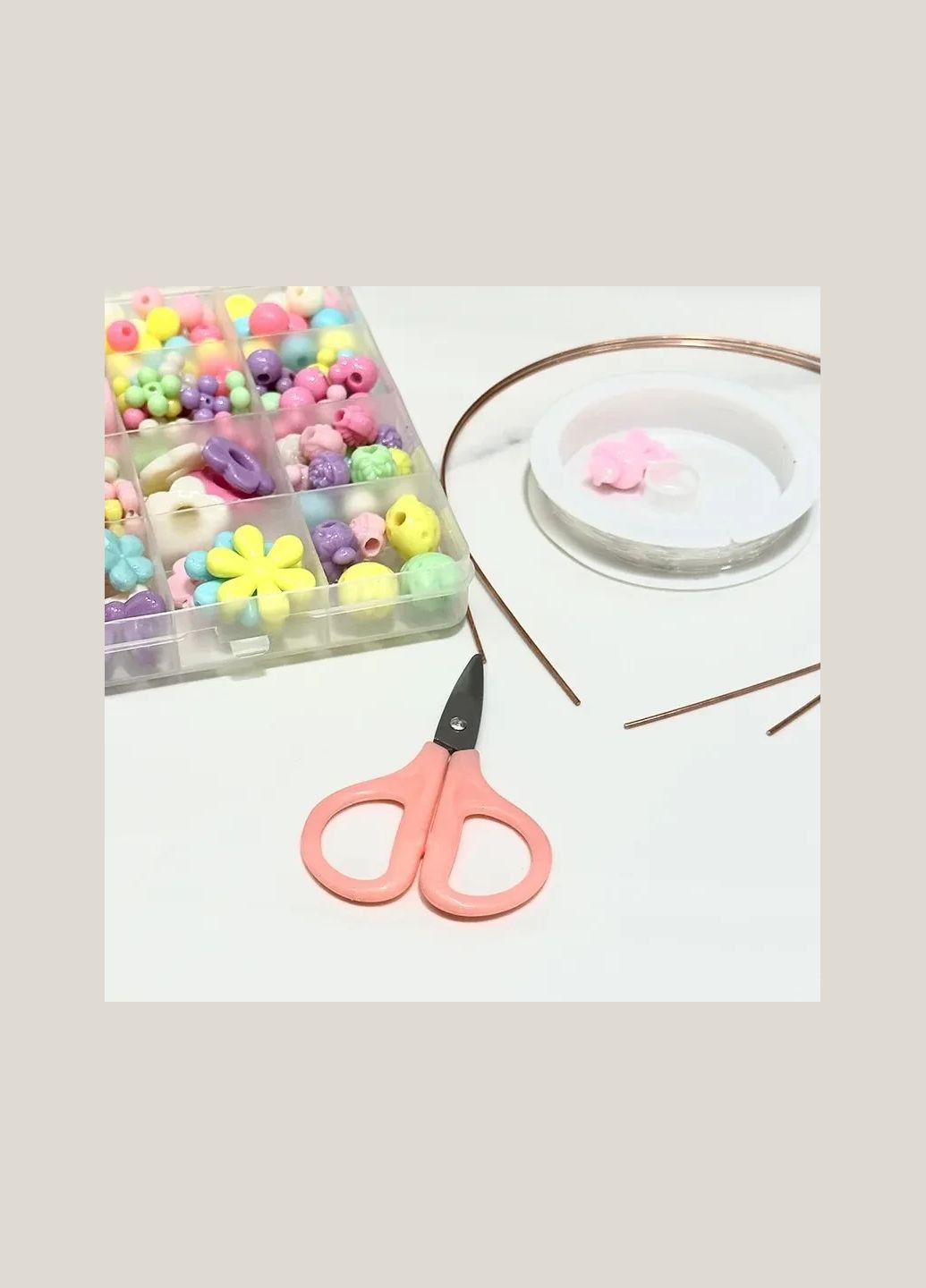 Набор для творчества Бусины резинка фурнитура инструменты 19 см х 13 см х 2 см Finding (316248644)