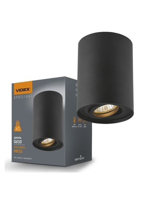 Світильник точковий (VL-SPF13A-B) Videx під лампу GU10 накладний Чорний (354228556)
