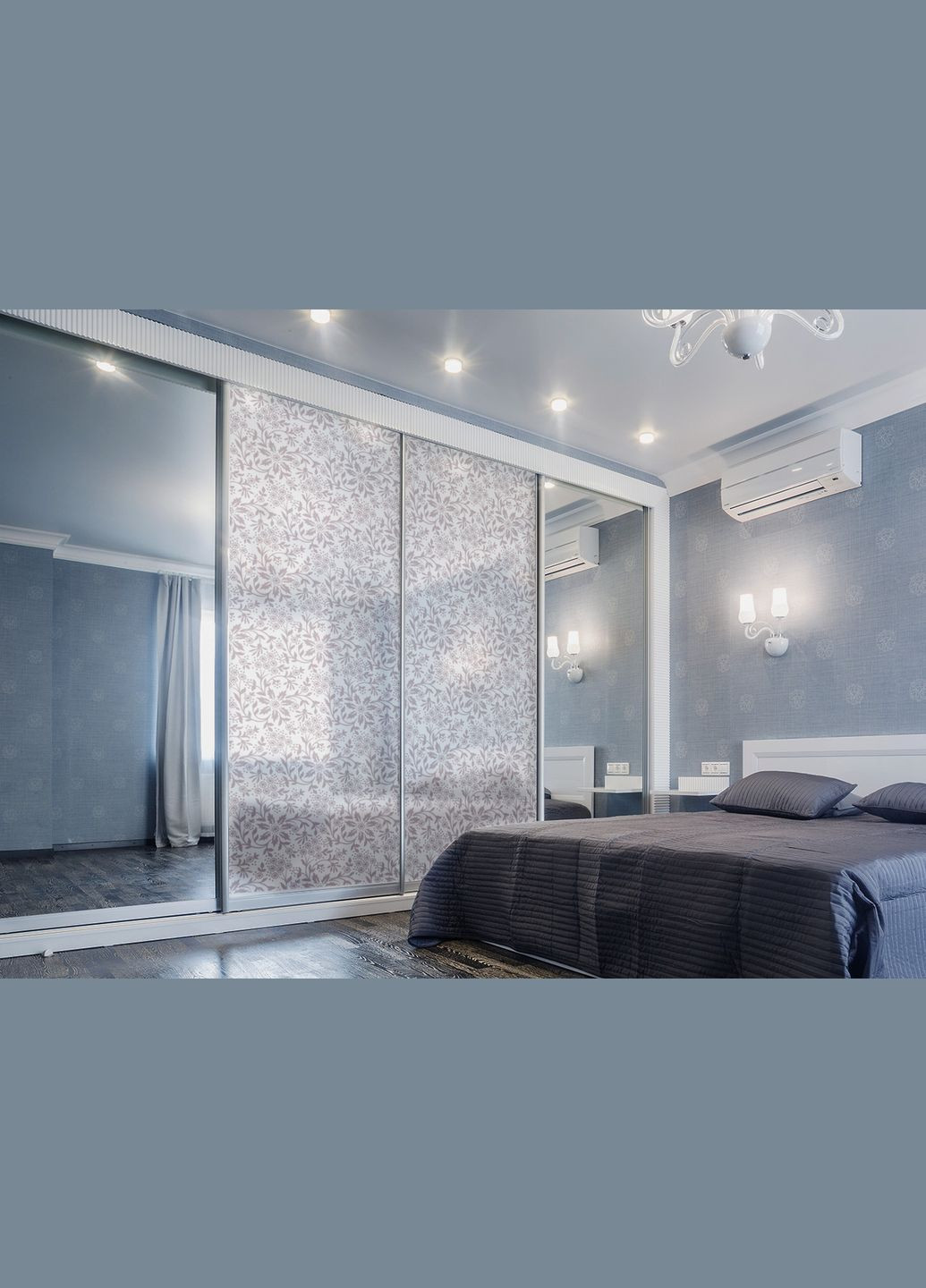 Матуюча плівка на вікна і дзеркала Квіти самоклейка на скло двері душову кабіну шафи купе 1 метр погонний Zatarga (324218678)