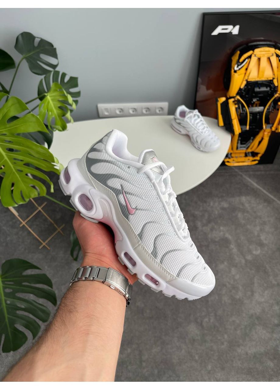 Кроссовки женские Nike Air Max TN Plus White Grey Pink | Найк Эир Макс ТН Плюс белые No Brand белые демисезоны (354331239)