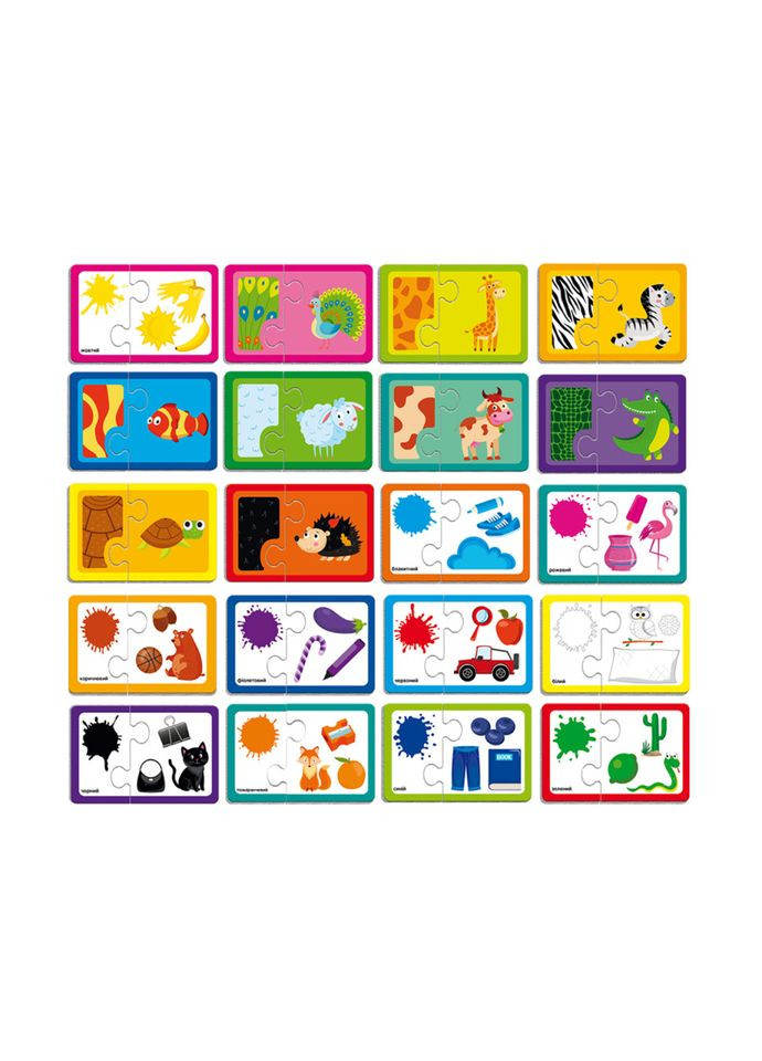 Пазли "Знайди пару. Кольори та забарвлення тварин" VT5003-02 Укр No Brand (316914600)