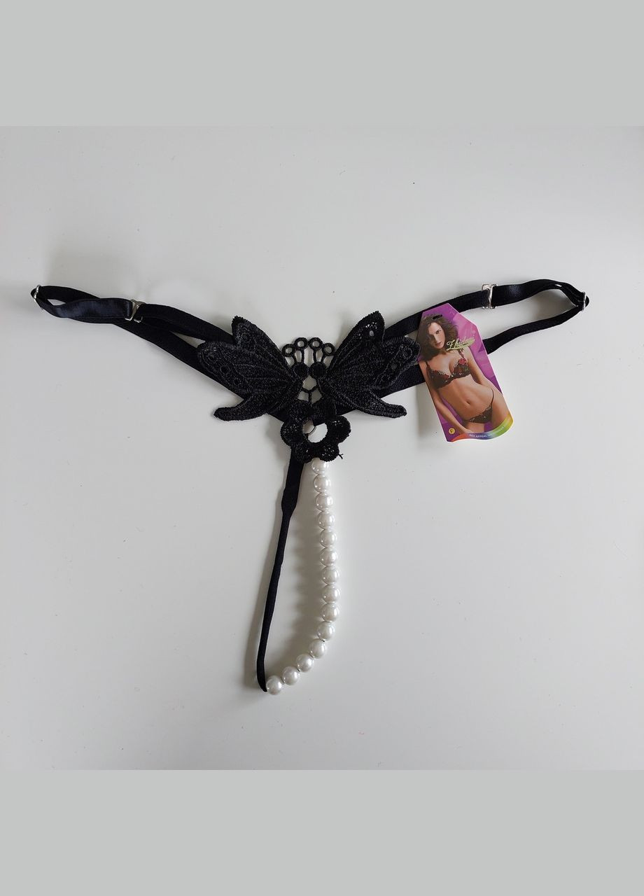 Трусики с разрезом стринги с жемчужинами бусинками эротическое белье No Brand (312005195)