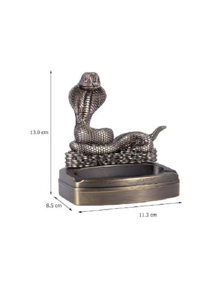 Настольная креативная оригинальная металлическая пепельница в виде Змеи с зажигалкой No Brand (314459828)