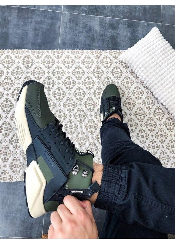 КРОСІВКИ ЖІНОЧІ NIKE HUARACHE CITY MID LEATHER X ACRONYM MID KHAKI BLACK НАЙК ХУАРАЧІ No Brand чорні демісезони (367168705)