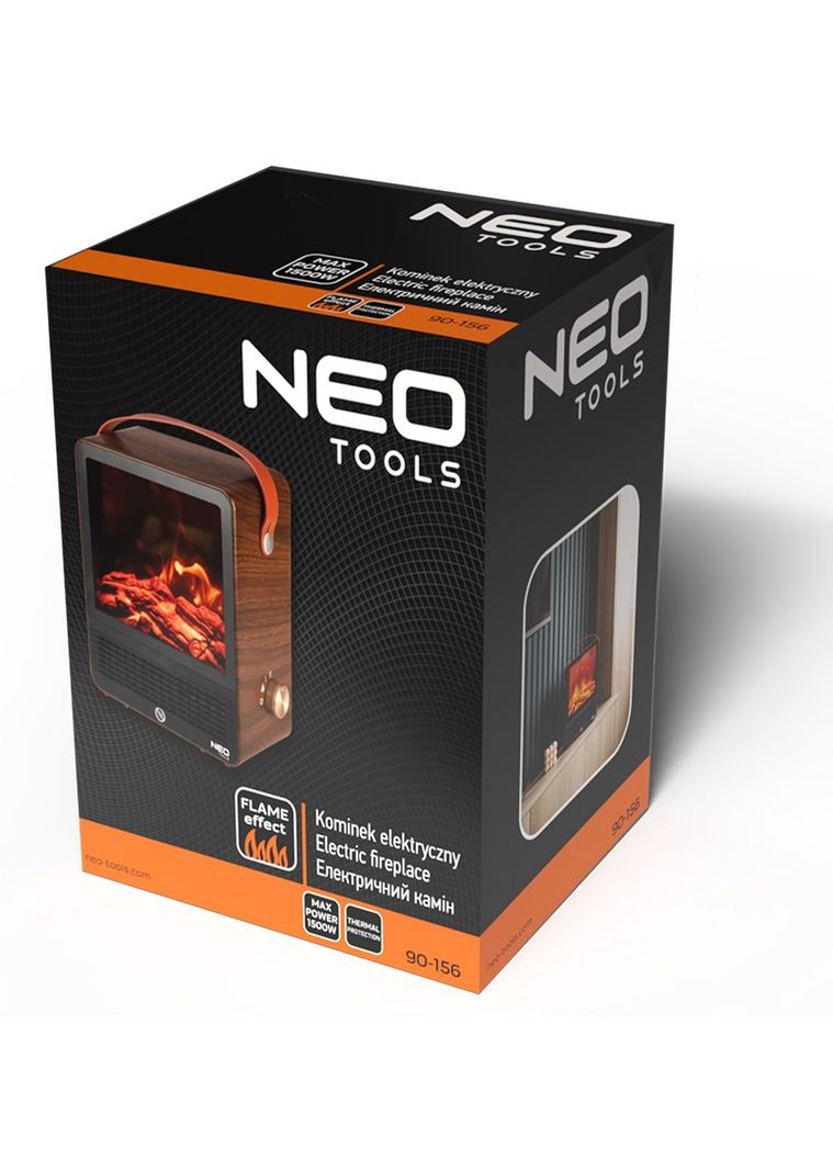 Камін електричний, декоративний, 850/1500Вт, 15-20м2, регулятор, 25х14, 4х30, 4см, дерево Neo Tools (362213932)