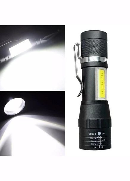 Кишеньковий алюмінієвий ліхтарик акумуляторний від USB, BAILONG BL-511 COB Po Fanu (303577551)