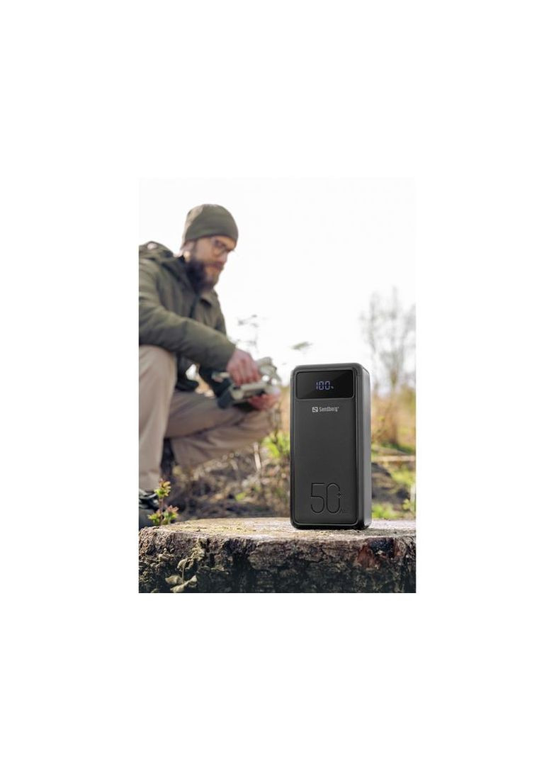 Універсальна мобільна батарея Powerbank 50000mAh, USB-C PD 130W, Black (420-75) Sandberg (364861679)