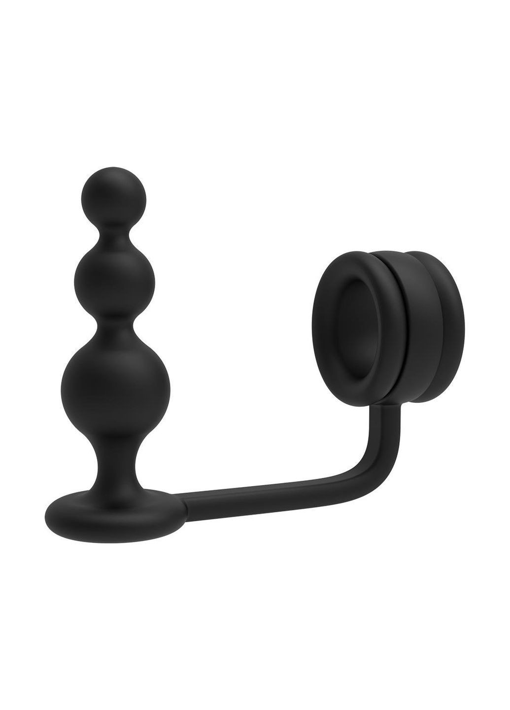 Кільце для пеніса Ramrod з анальною пробкою у формі кулі, чорне Dream Toys (328961940)