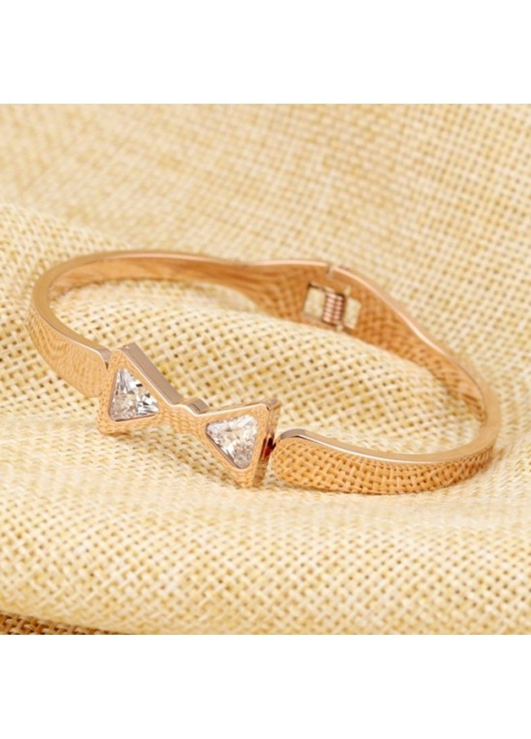 Жіночий браслет бантик з камінцями із медичної сталі 18см BS-062 No Brand (299486498)