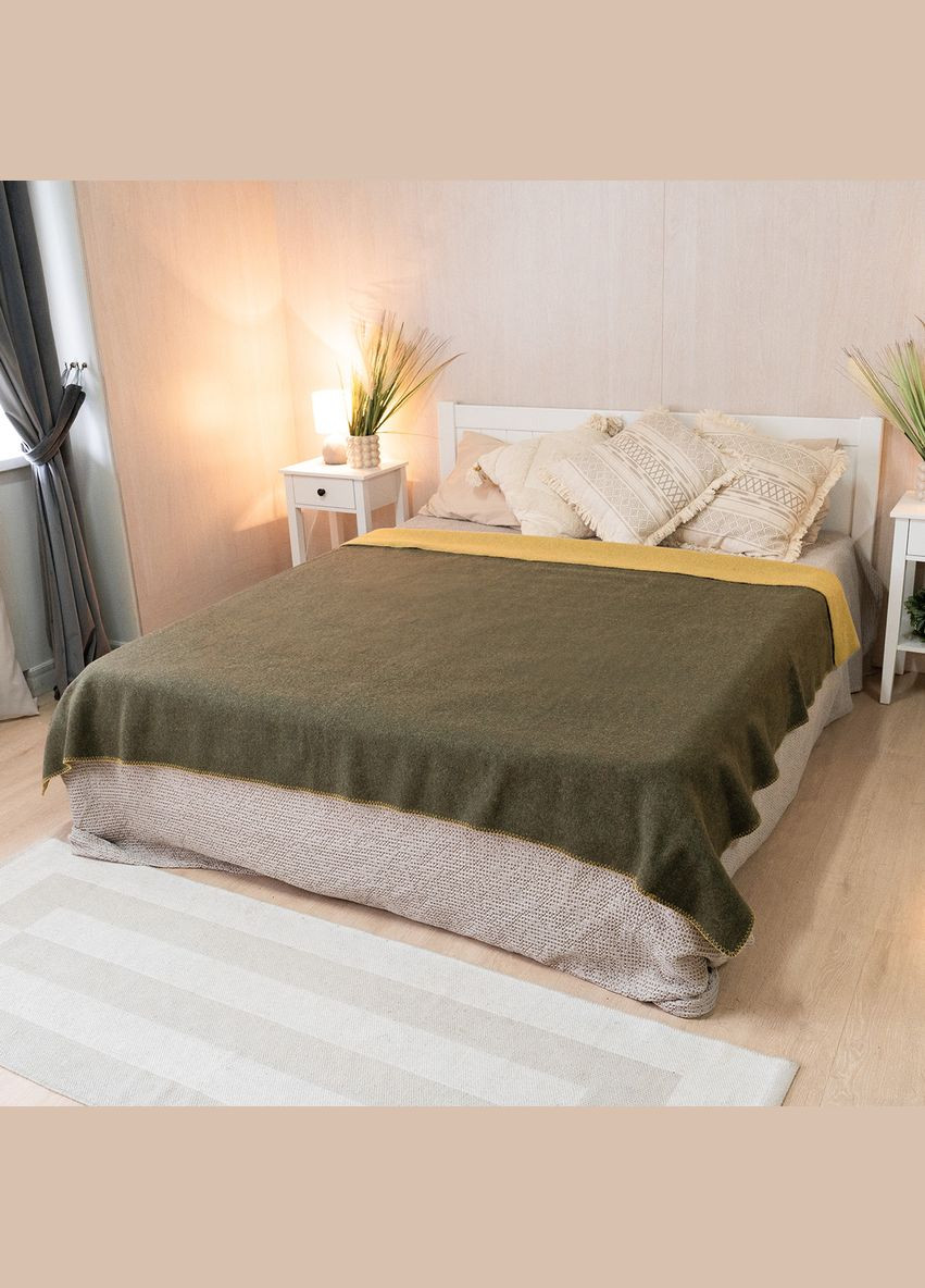 Плед-одеяло шерстяная горчица (A-024216) Love You (324834727)