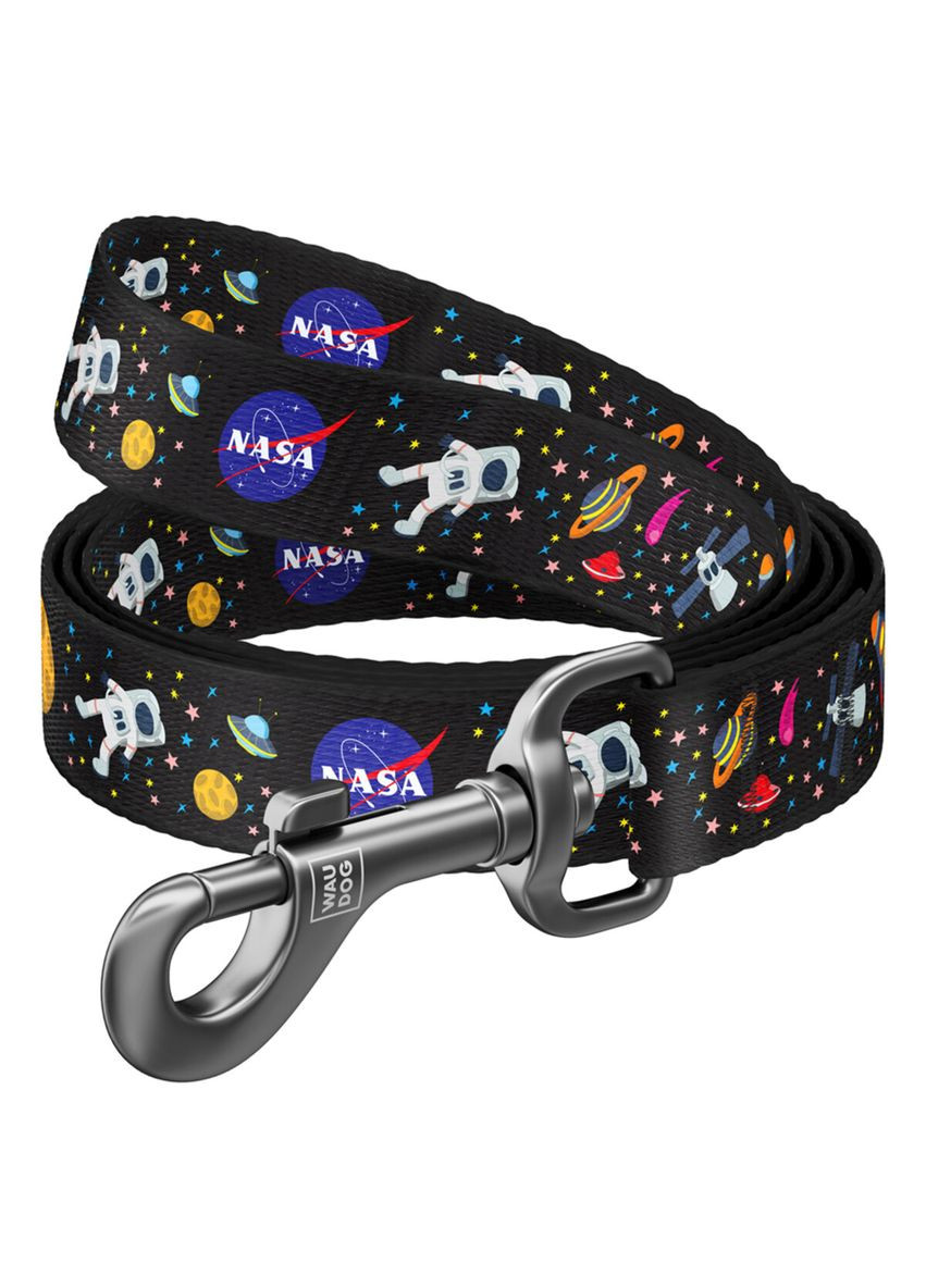 Повідець для собак нейлоновий Nylon, малюнок "NASA", Ш 20 мм, Дов 122 см WAUDOG (322643149)