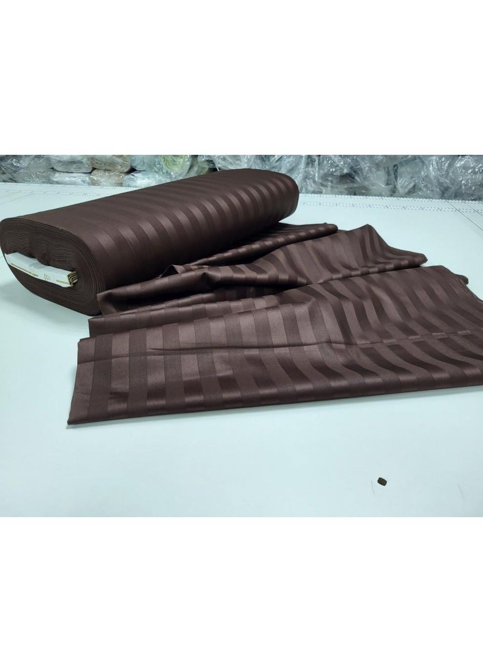 Постільна білизна з резинкою CHOCOLATE, сатин страйп PREMIUM 2/2см Двухспальний розмір, наволочки 70/70 No Brand (363192014)