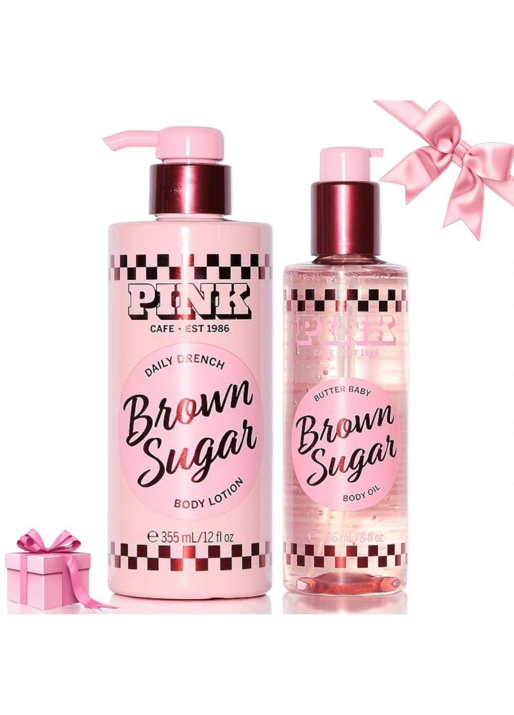 Набор & Pink Brown Sugar Body Lotion + Body Oil Victoria's Secret (355267030)