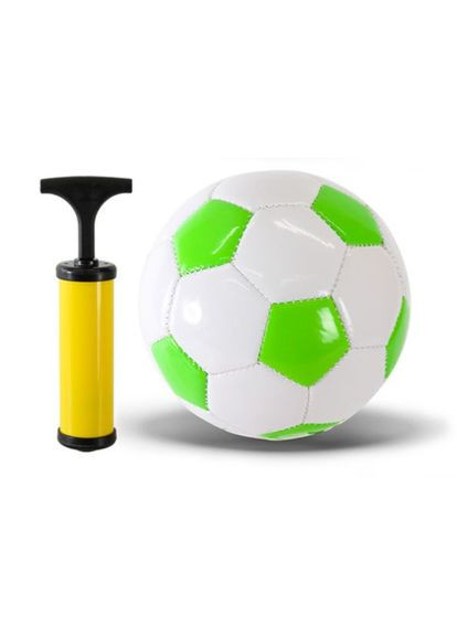 Мʼяч футбольний PVC №2 з насосом (біло-зелений) MIC (292865254)