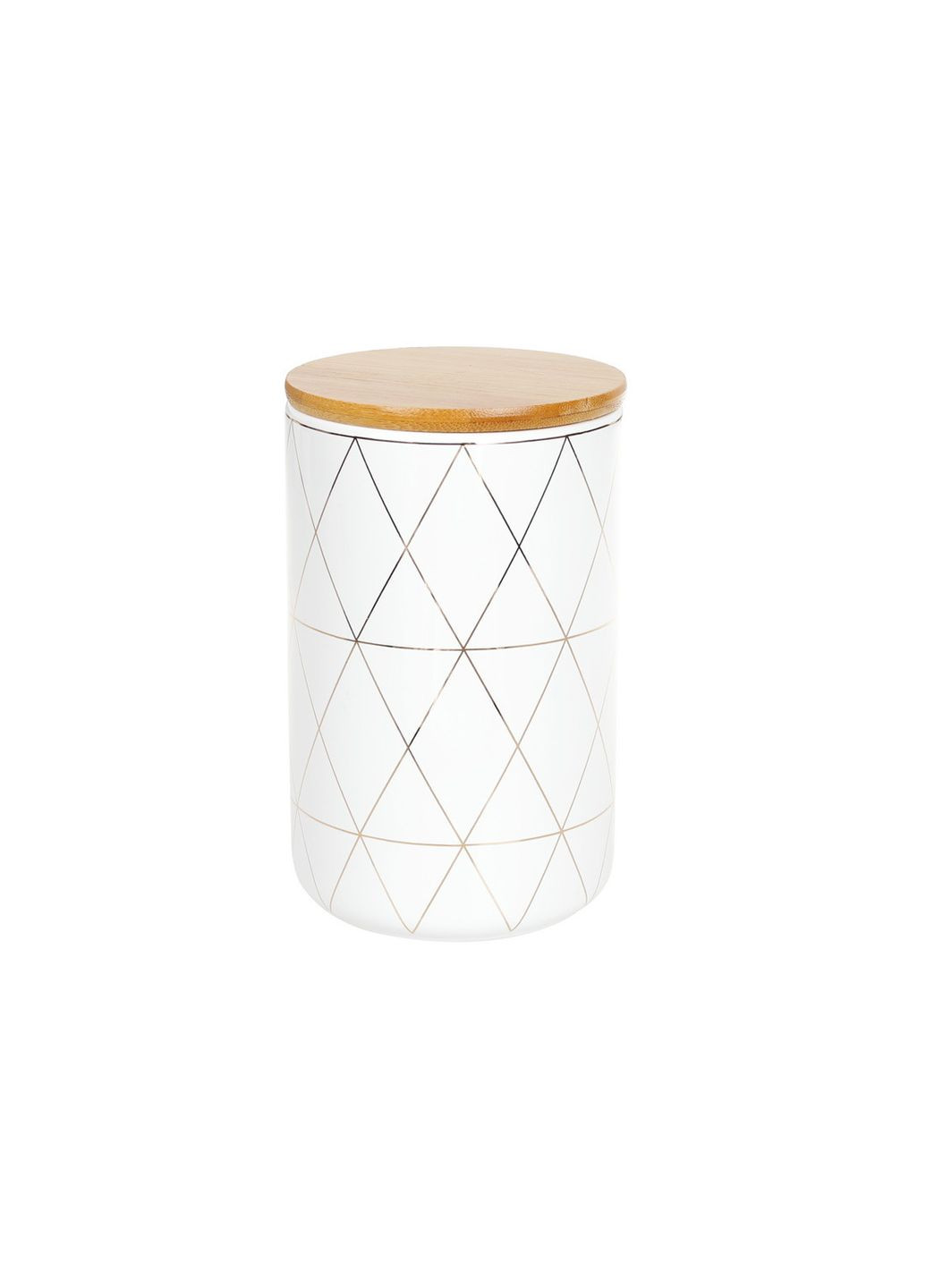 Банка керамическая с бамбуковой крышкой Ромбы 16 см 850 мл с золотом 304-911 BonaDi (354225349)