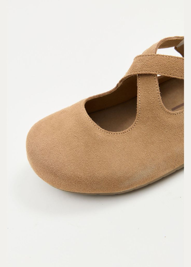 Жіночі балетки 200182 ALLSY | руді натуральна замша (338378617)