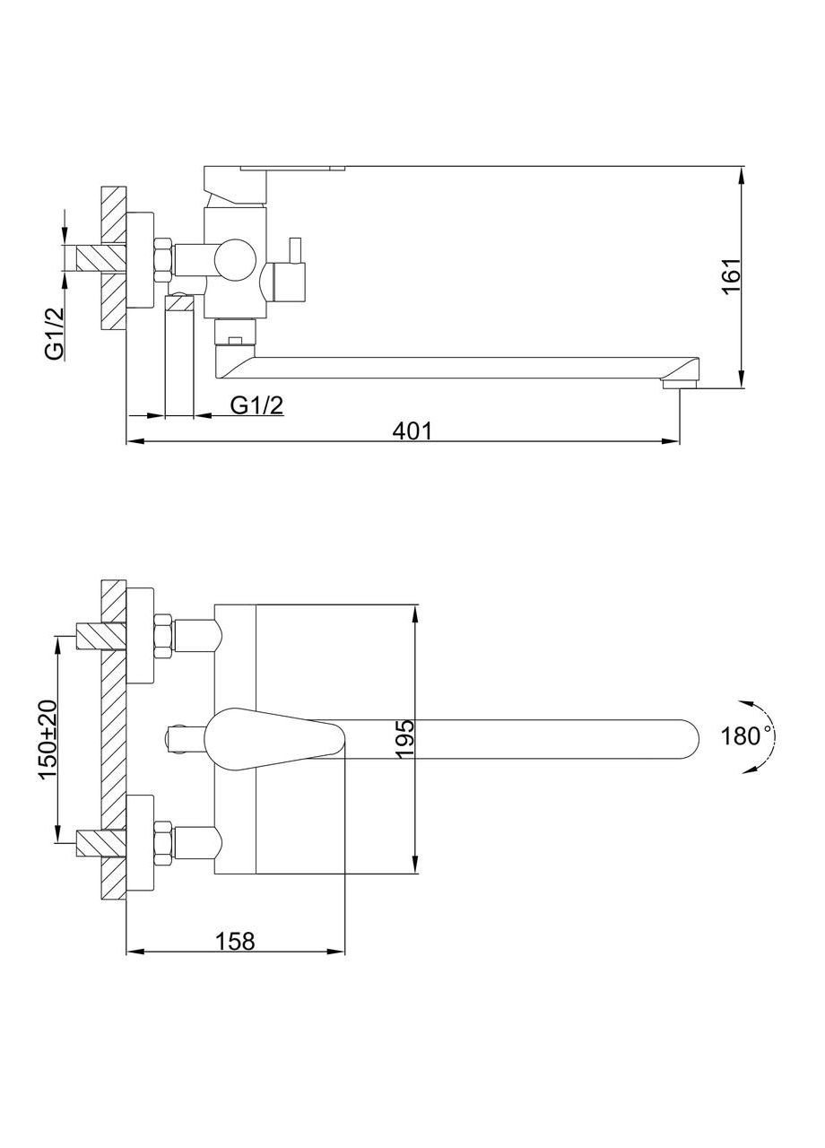 Смеситель для ванны F2248, сатин Frap (316089041)