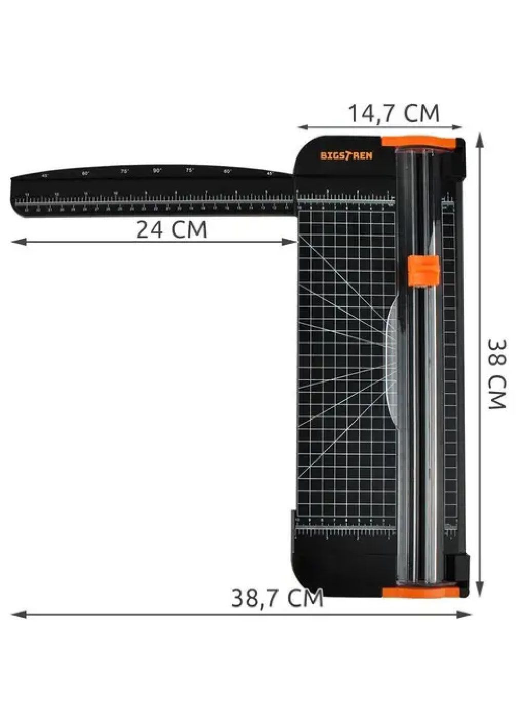 Гільйотина різак тример для різання паперу з сантиметровою дюймовою лінійкою розміткою кута 38х14,7 см (476641-Prob) Unbranded (285799461)
