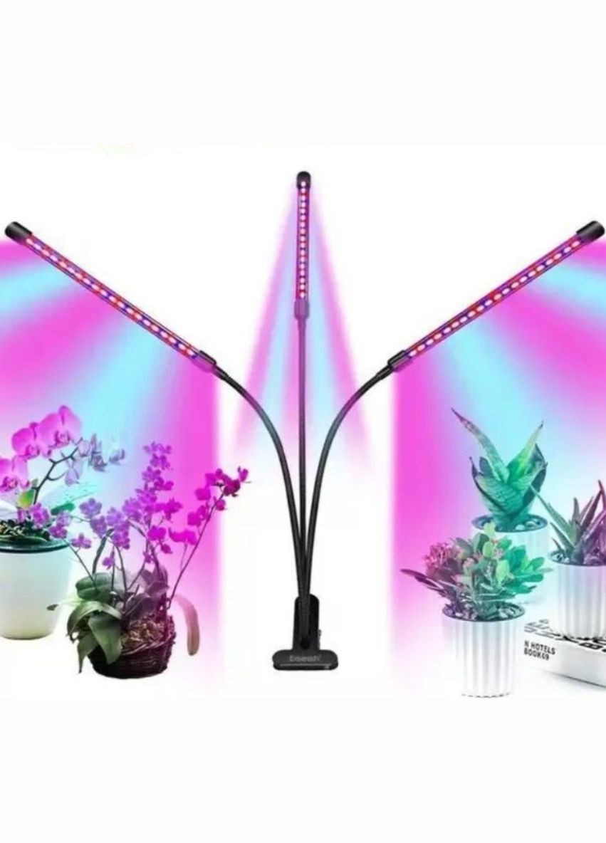 Фитолампа USB для роста растений на 3 лампы, светодиодная LED фито лампа на прищепке светильник для комнатных цветов и рассады No Brand (321973350)