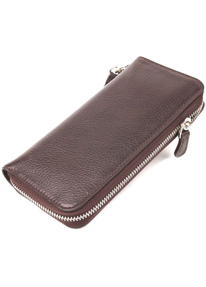 Гаманець чоловічий із натуральної зернистої шкіри 21617 Коричневий Canpellini (306881831)