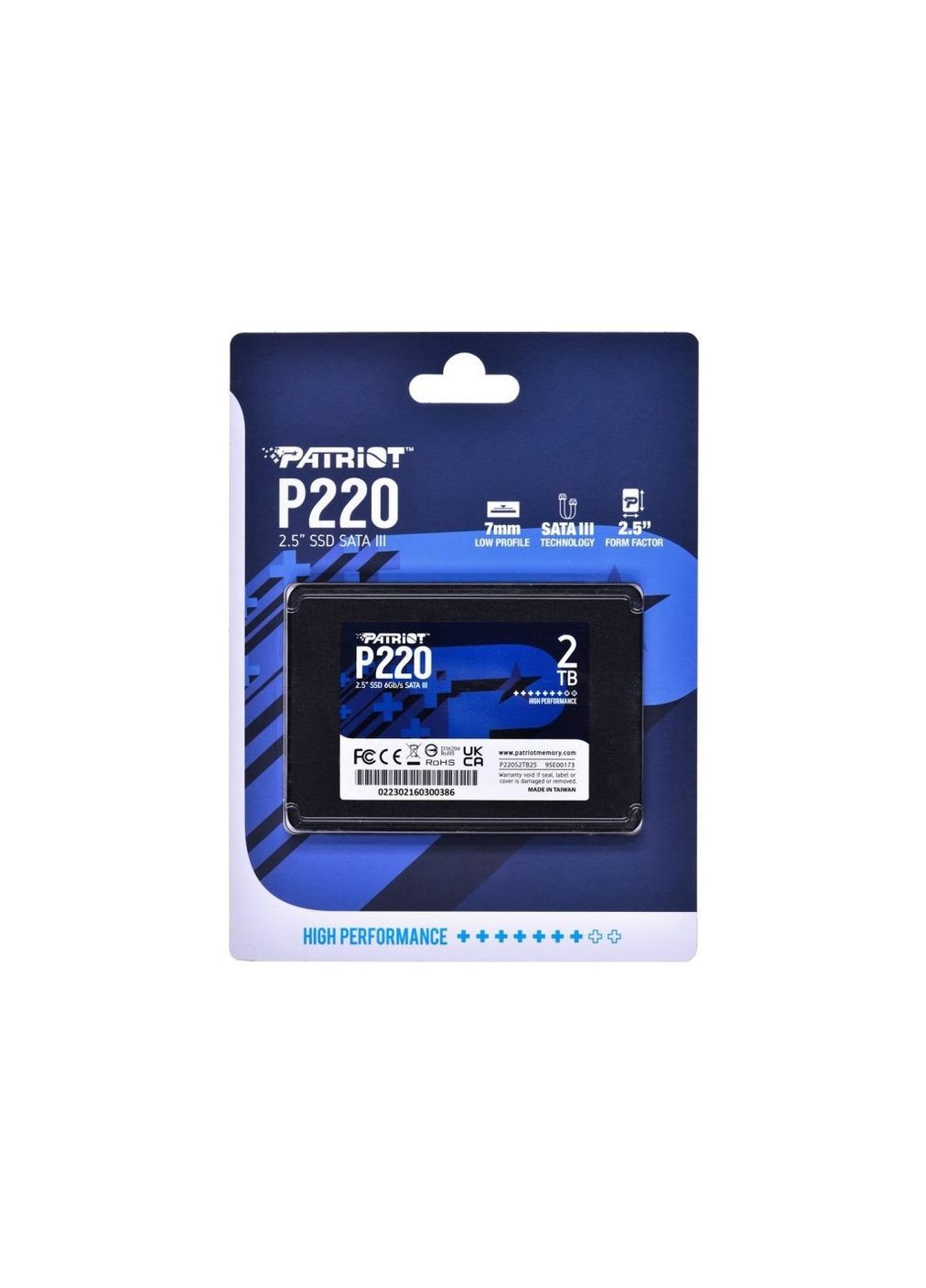 Накопичувач SSD 2TB 2.5" 7mm SATAIII (P220S2TB25) Patriot P220 (360552360)