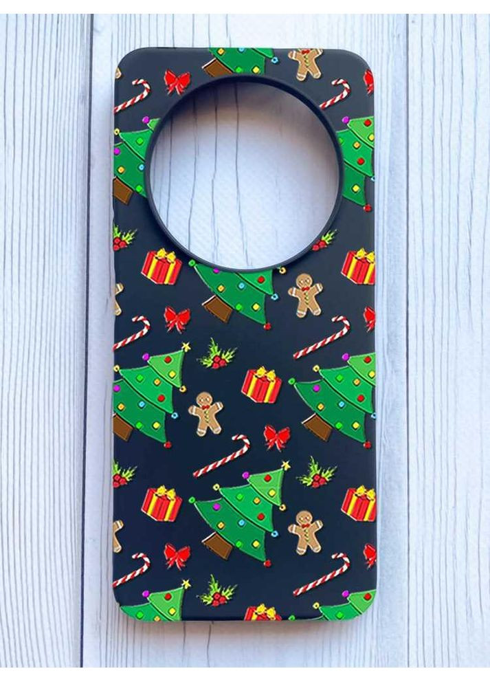 Матовий чорний чохол на Xiaomi Redmi 14C/Poco C75 Різдвяний фон (принт 185) Creative (362967984)