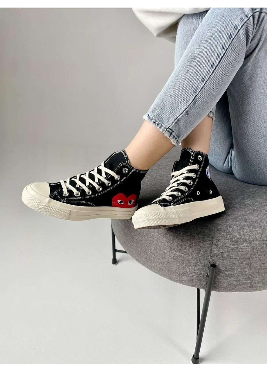 КЕДЫ ЖЕНСКИЕ CONVERSE X COMME DES GARSONS PLAY CHUCK КОНВЕРС No Brand белые демисезоны (369389757)