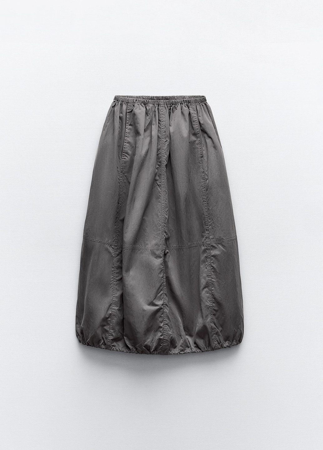 Темно-серая повседневный однотонная юбка Zara