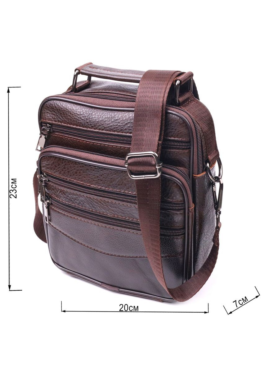 Кожаная сумка кросс боди мужская через плечо коричневая 21274 Vintage (329195531)