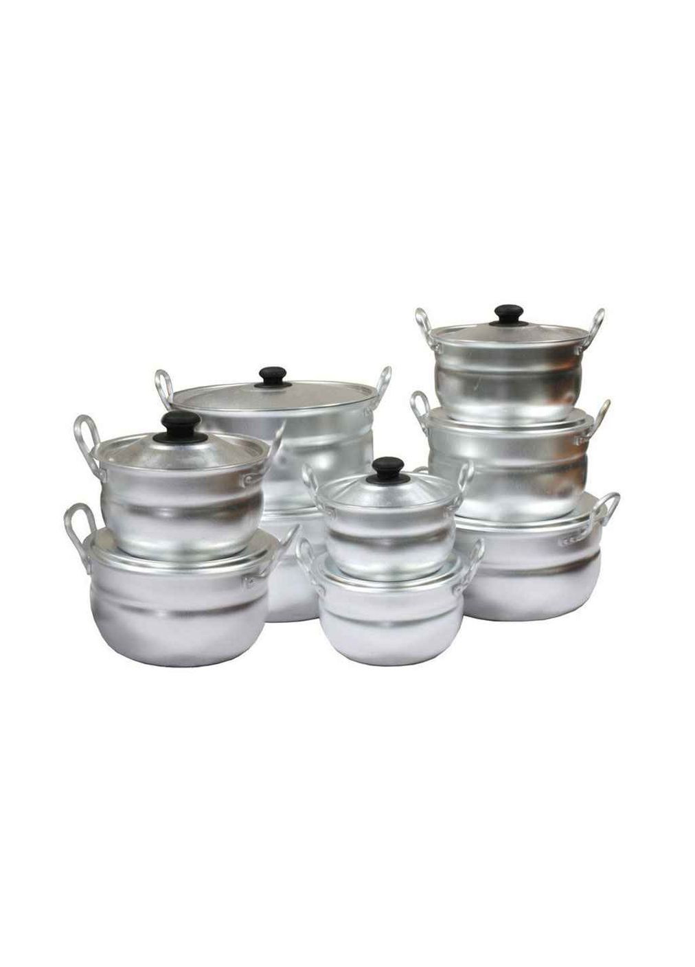 Набір каструль алюм. сфер. 9пр. 1,6-2,4-3,4-4,5-6,4-8-10-13-15л Interos (357221384)