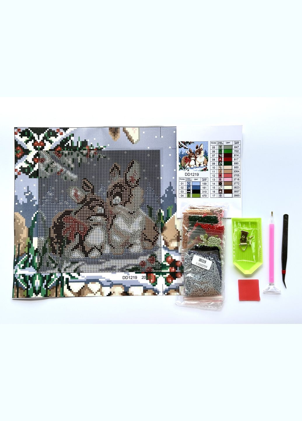 Алмазная мозаика Зайчики 20х20 DD1219 ColorArt (299772509)