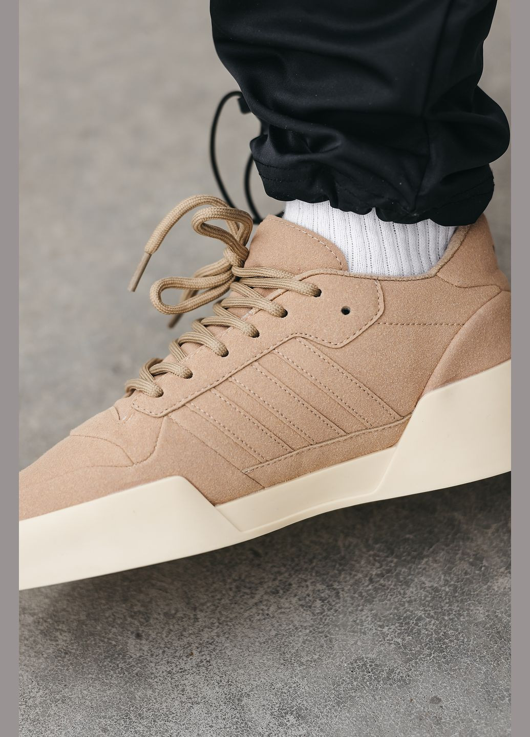 Бежеві Осінні кросівки чоловічі adidas forum 86 x fear of god beige white | адідас форум 86 бежеві білі No Brand