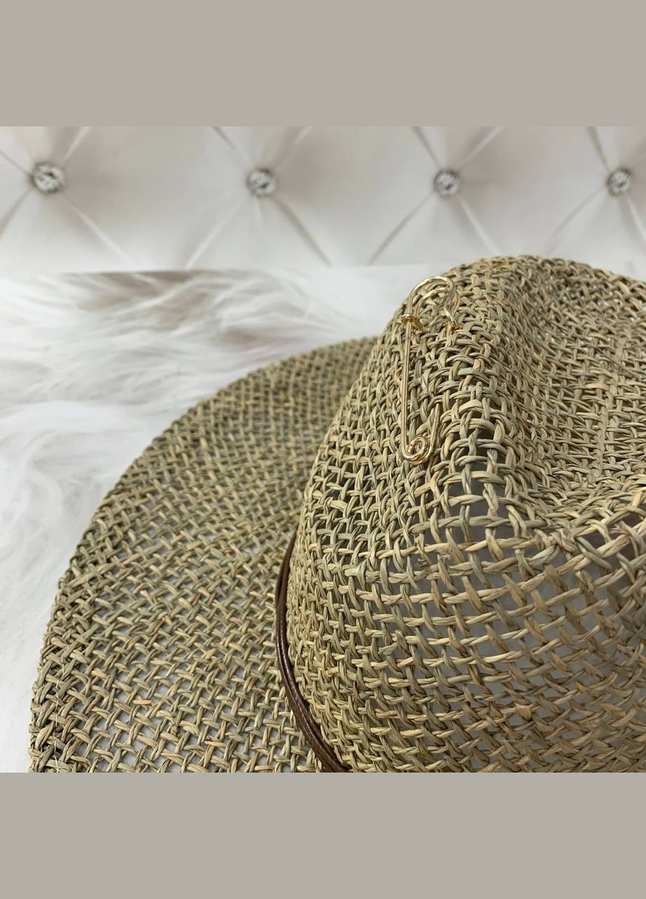 Летняя плетеная шляпа Федора из водорослей San Diego No Brand (293815331)