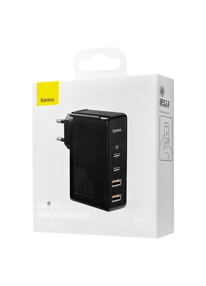 МЗП GaN2 Pro Quick Charger 100W (2Type-C+2USB) black Baseus (322245476)