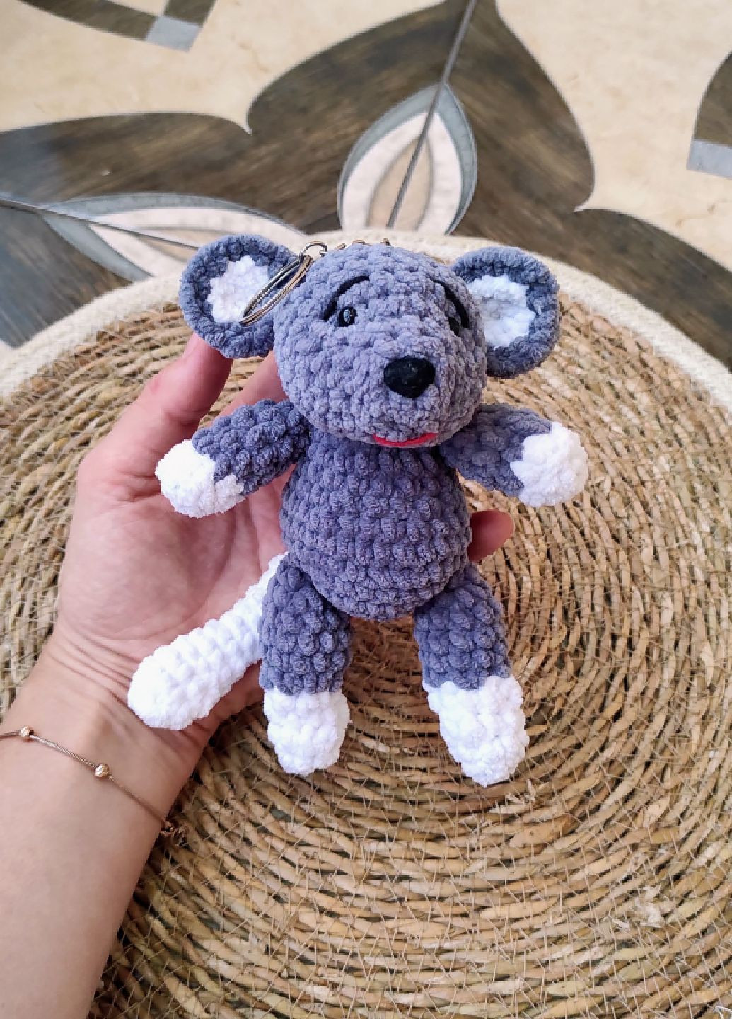 В'язаний брелок для ключів, сумочки,рюкзака, миша, декор для дому, подарунок Handmade (301221495)