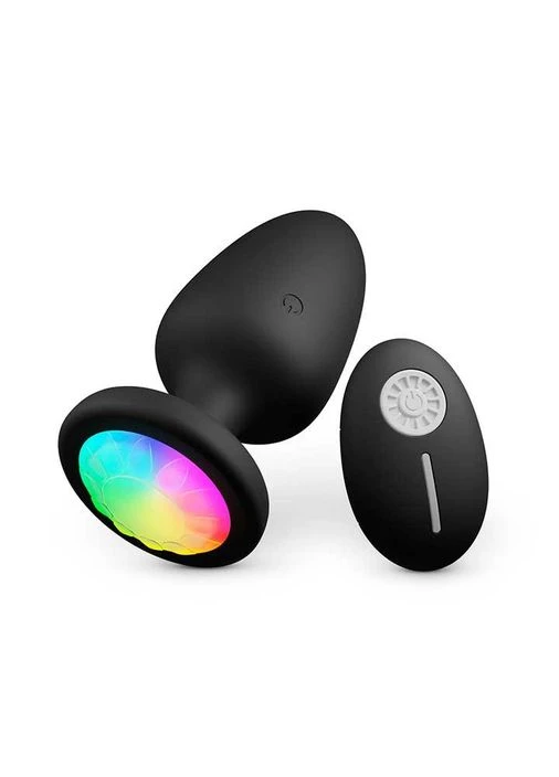 Світна анальна пробка з вібрацією 10X Light Up Rechargeable Anal Plug на пульті із силікону China (360603389)