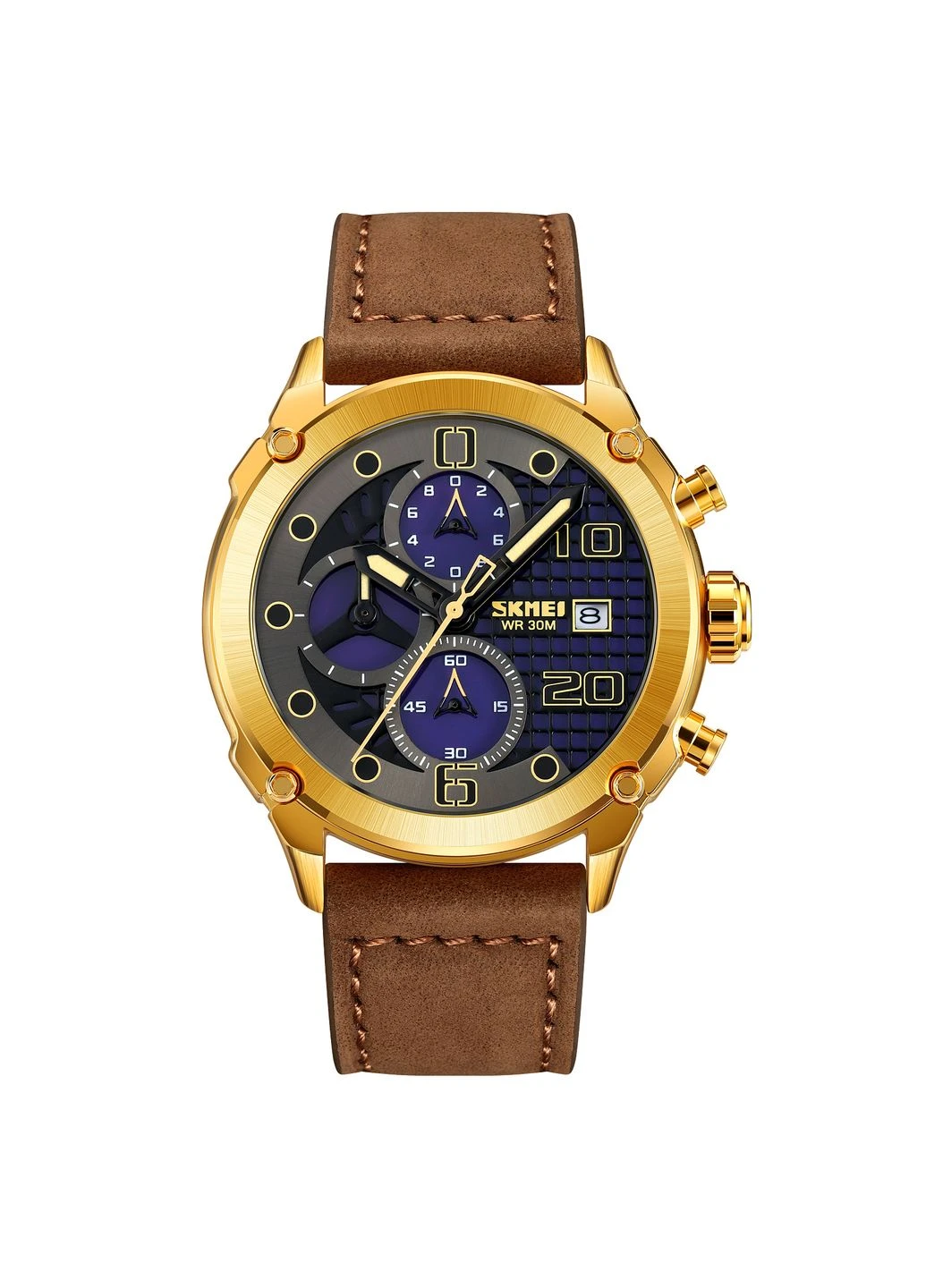 2051GDBN Gold-Brown кварцевый классический Skmei (323079696)