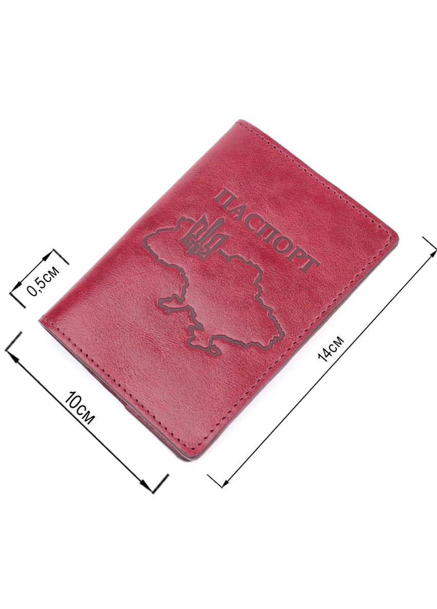 Прекрасная кожаная обложка на паспорт Карта 16776 Бордовая Grande Pelle (331913475)