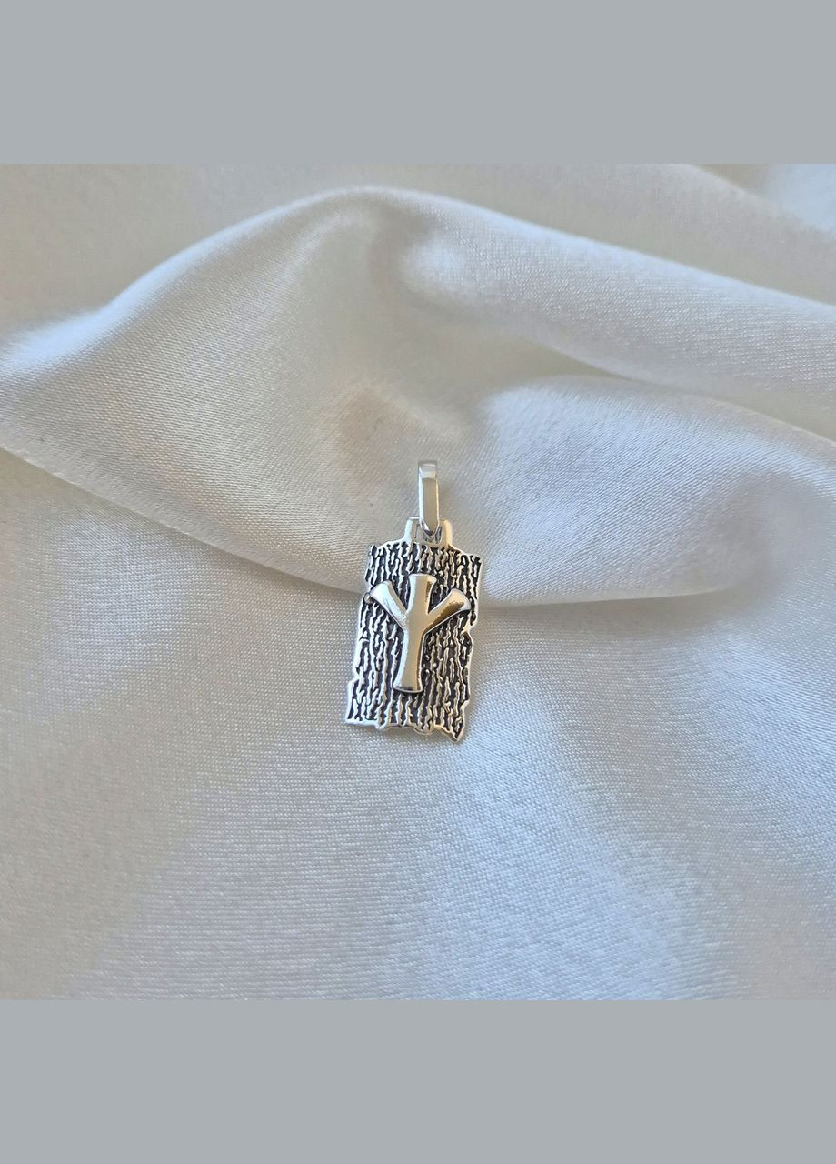 Серебряная подвеска оберег амулет Руна Альгиз черненное серебро 925 пробы (АРТ.89065ч) 2.80г No Brand (323223250)