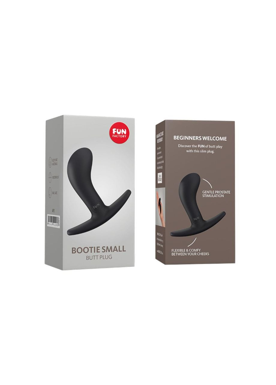 Анальная пробка Fun Factory BOOTIE S, чёрная, диаметр 2,8 см, тонкий ограничитель No Brand (366879163)