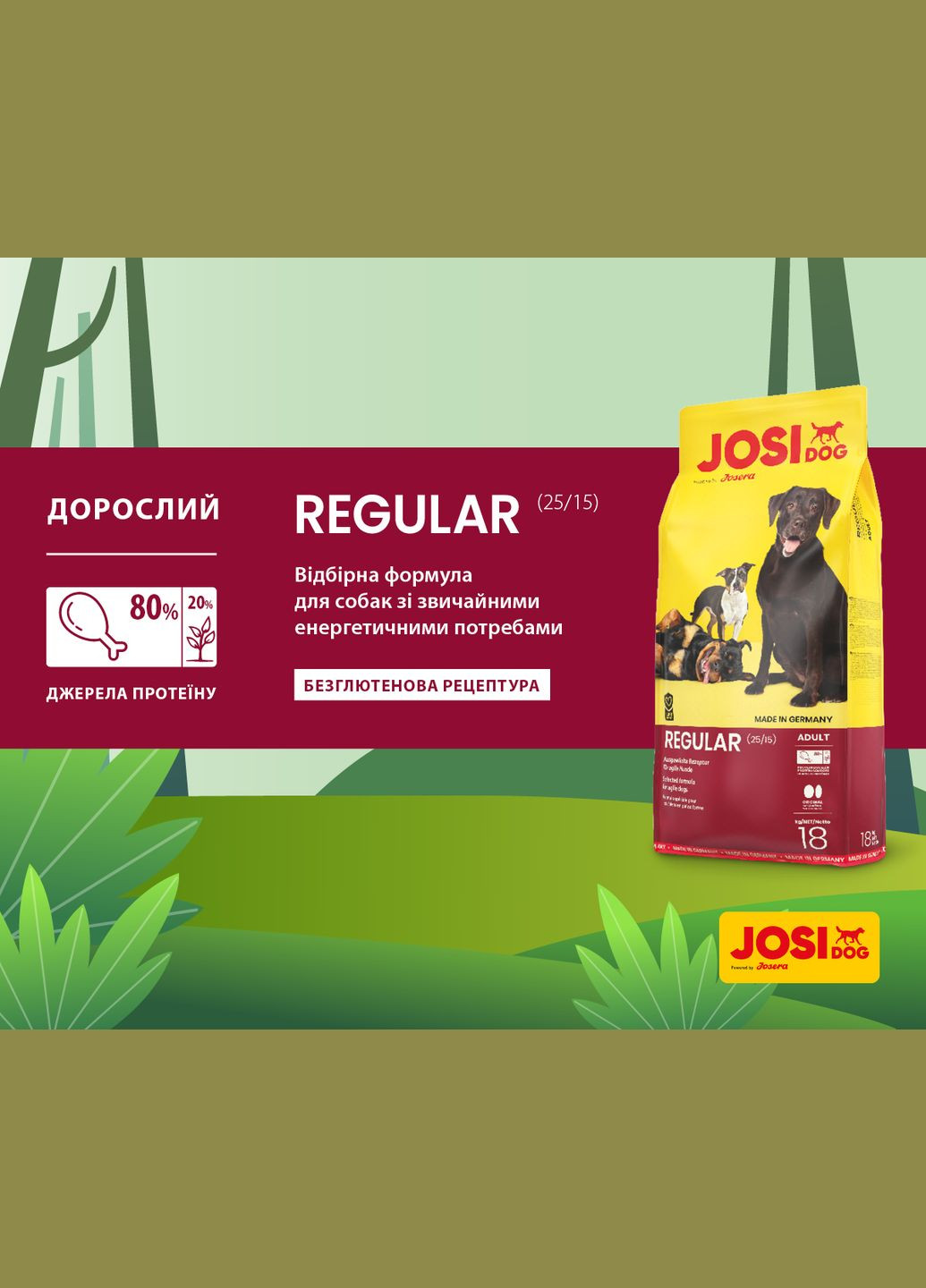 Сухий корм для дорослих собак Mini Adult з м'ясом свійської птиці 900 г (4032254745617) JOSIDOG (316630255)