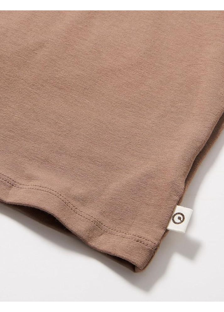 Кофейный демисезонный повседневный лонгслив Green Cotton однотонный