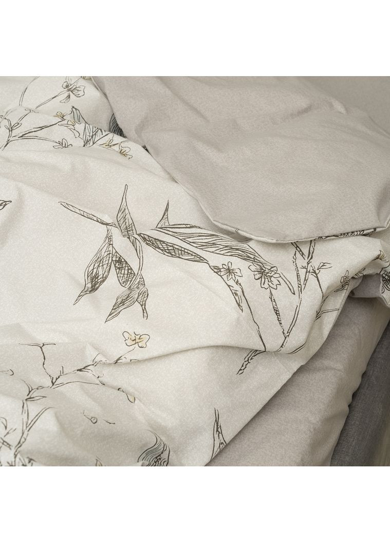 Комплект постільної білизни Євро Ранфорс 24323 з простирадлом на резинці 160х200 Viluta (365289633)