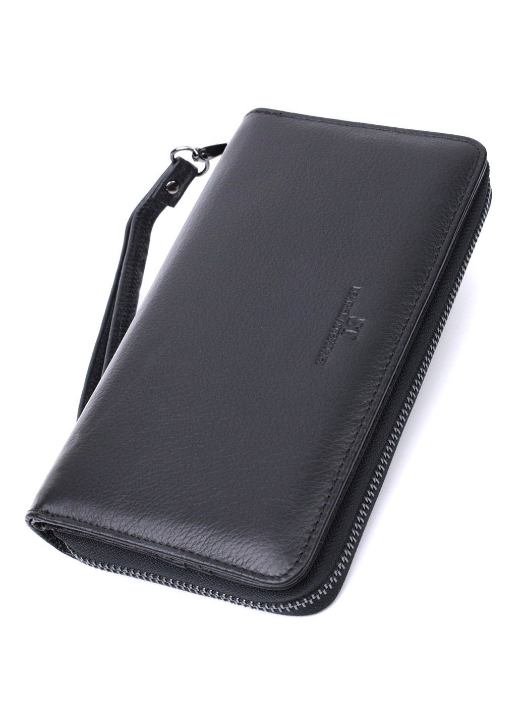 Мужской клатч с блоком для карт из натуральной кожи 22694 Черный st leather (298111820)