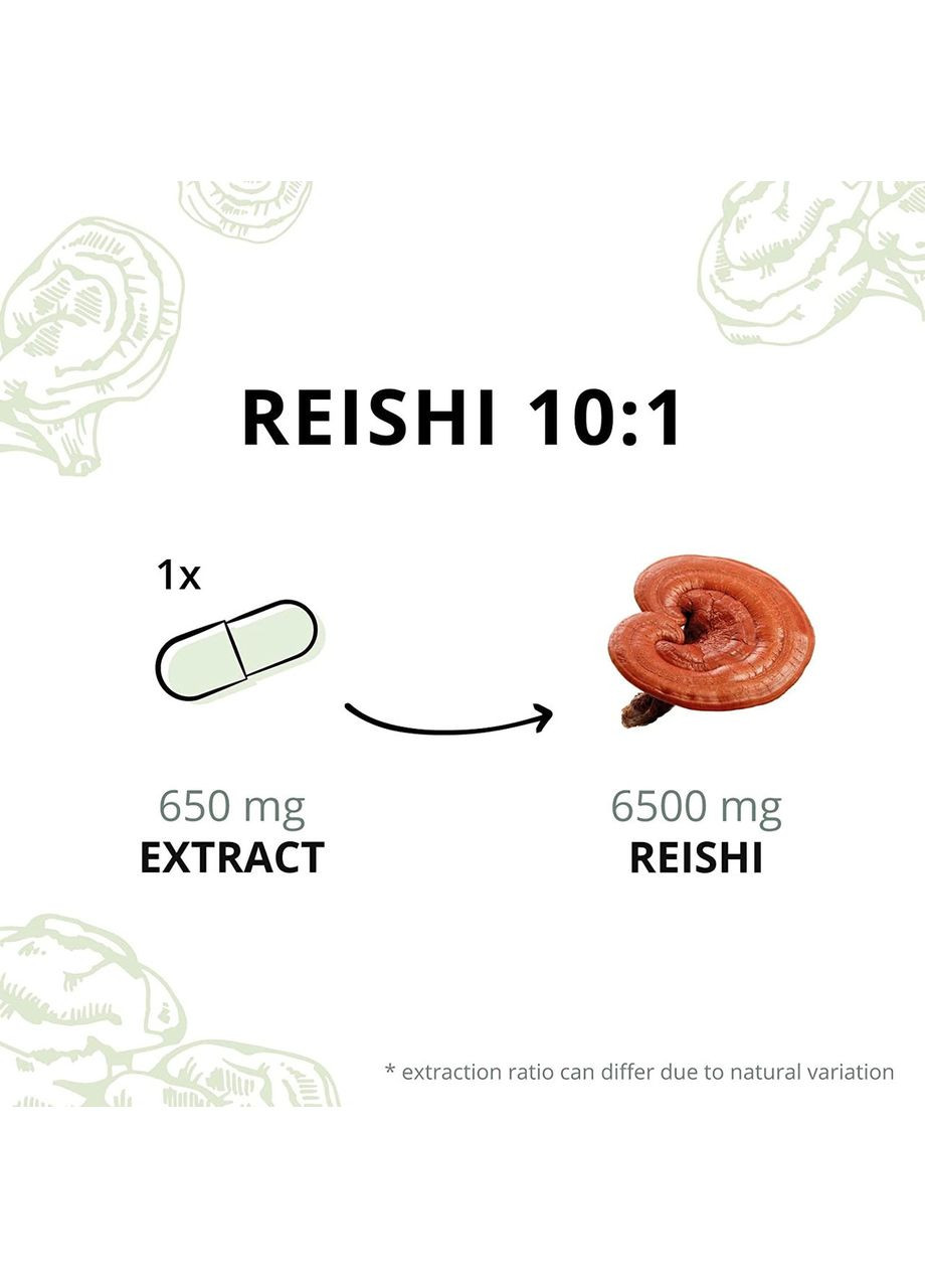 Экстракт гриба Рейши 500 мг 120 капсул Vegavero (299717708)