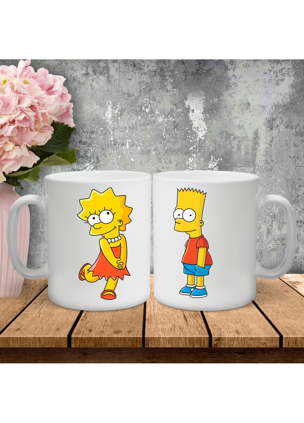 Парні чашки з принтом - Ліса та Барт Сімпсони! Hand Made (361265353)