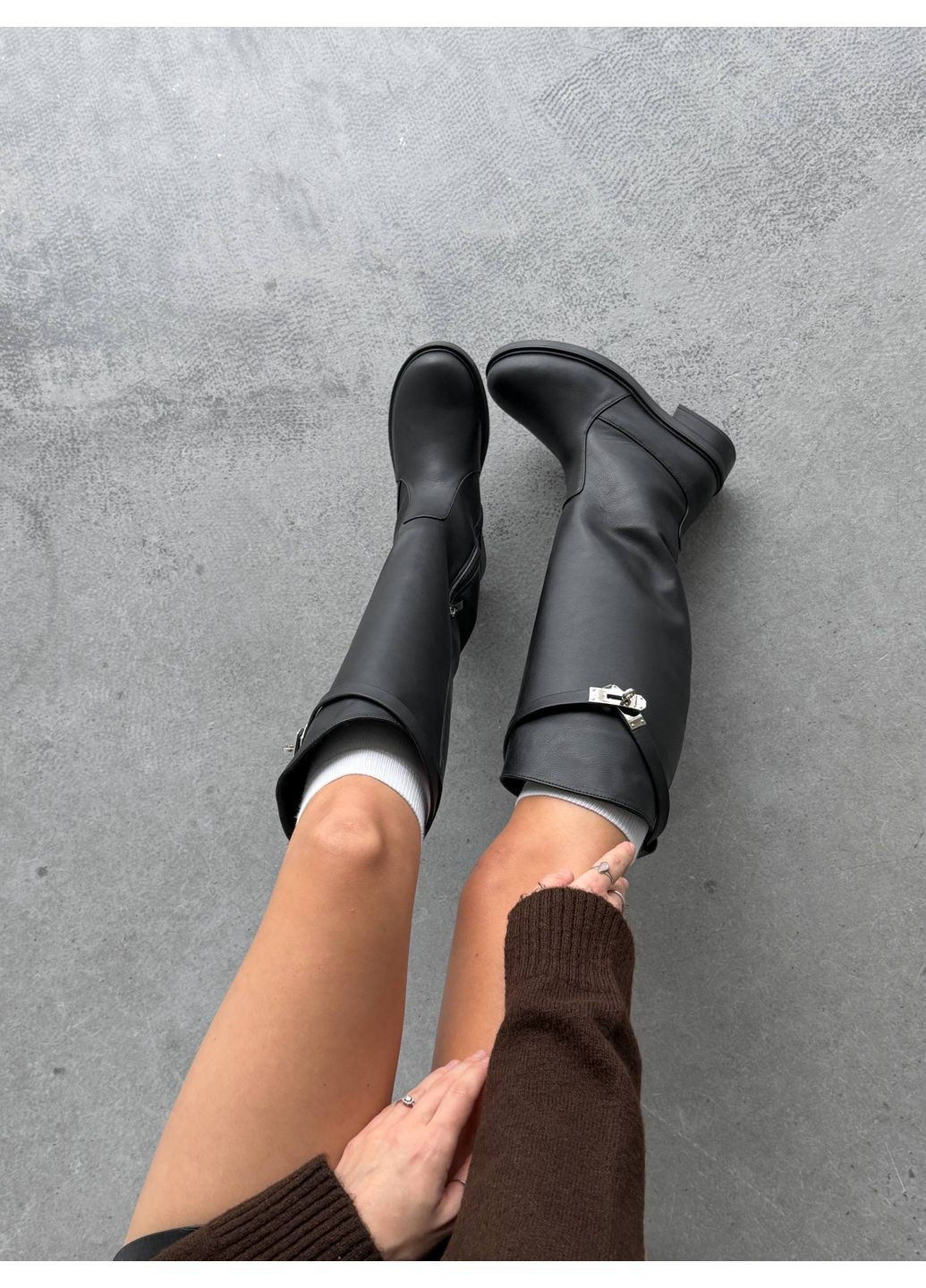 Зимние жокейские сапоги No Brand с пряжкой