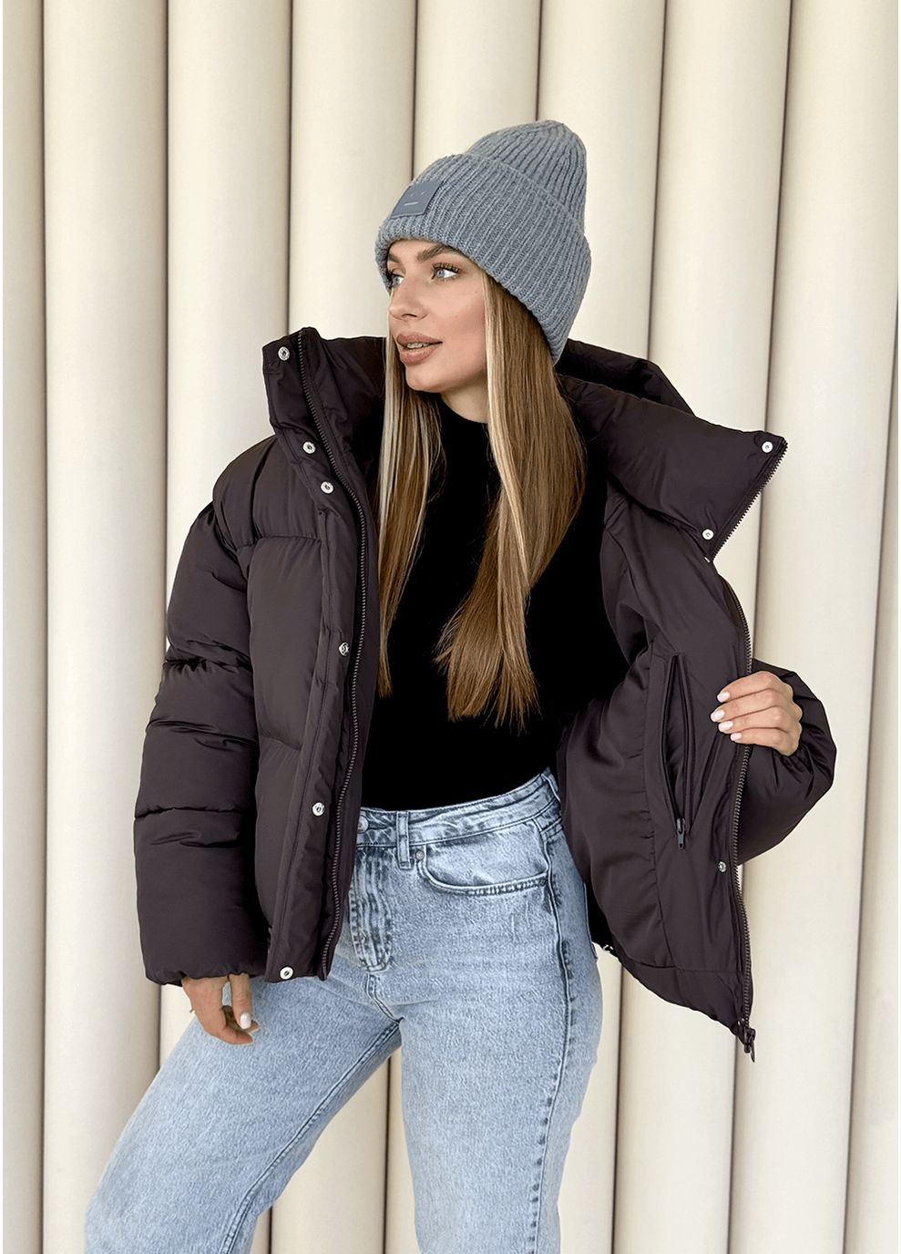 Коричневый зимний Пуховик MioRichi