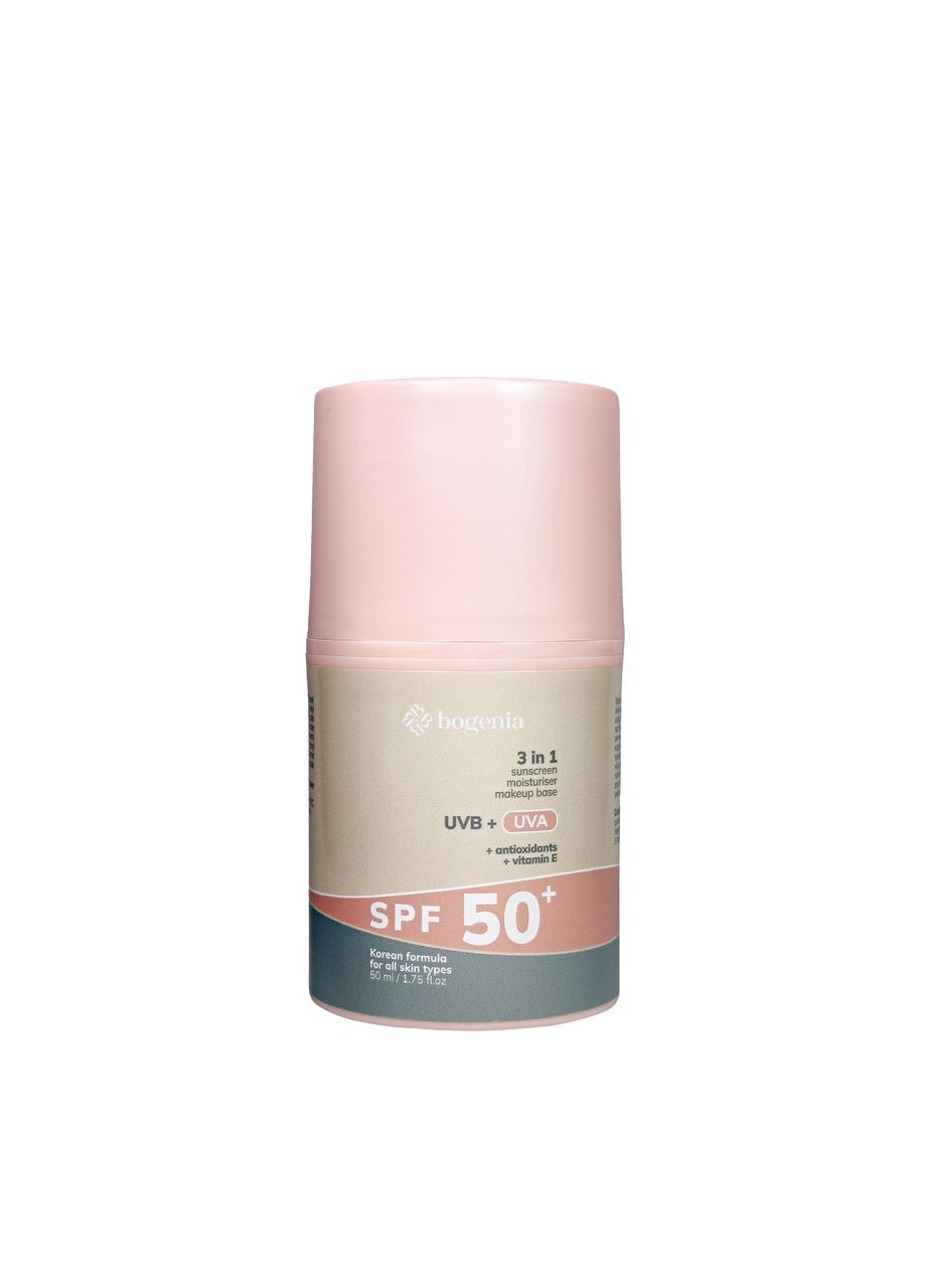 Крем для обличчя сонцезахисний SPF 50+ 3 в 1 Sunscreen Face Cream BG422, 50 мл Bogenia (367988262)