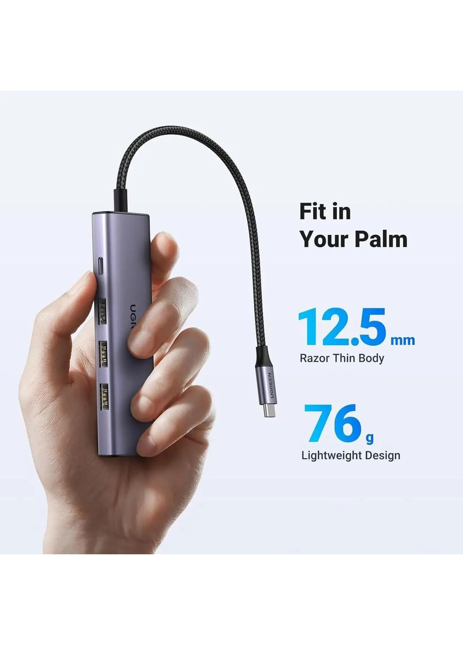 USB-хаб USB-C To HDMI+3*USB 3.0 A+PD Power Converter (UGR-15597) Ugreen CM511 (362219406)